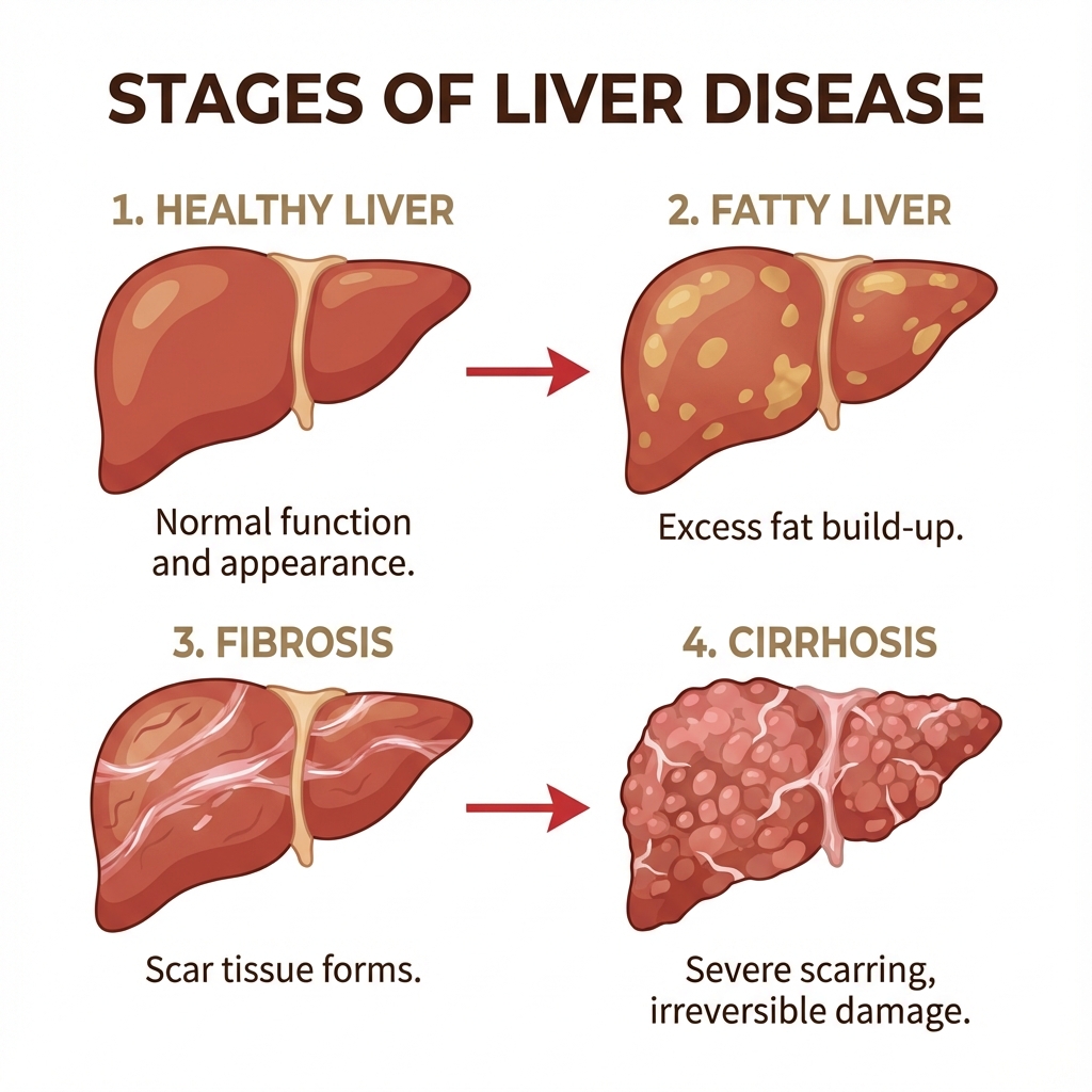 Liver Disease Stages (Red)